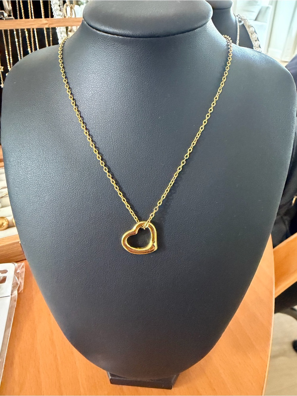 Gold Heart Pendant Necklace - Women's Jewelry
